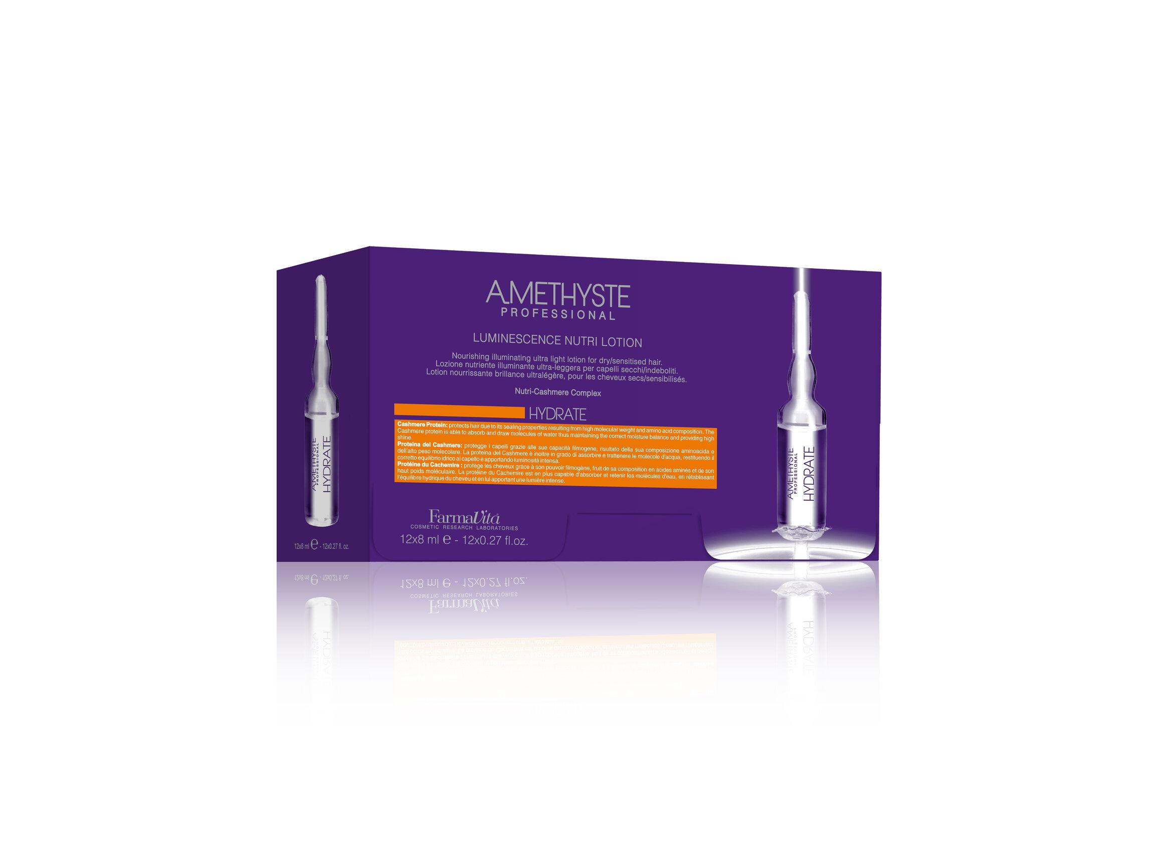 АМПУЛИ ЗА ИЗТОЩЕНА КОСА AMETHYSTE HYDRATE 12X8 ML | Trendo.bg