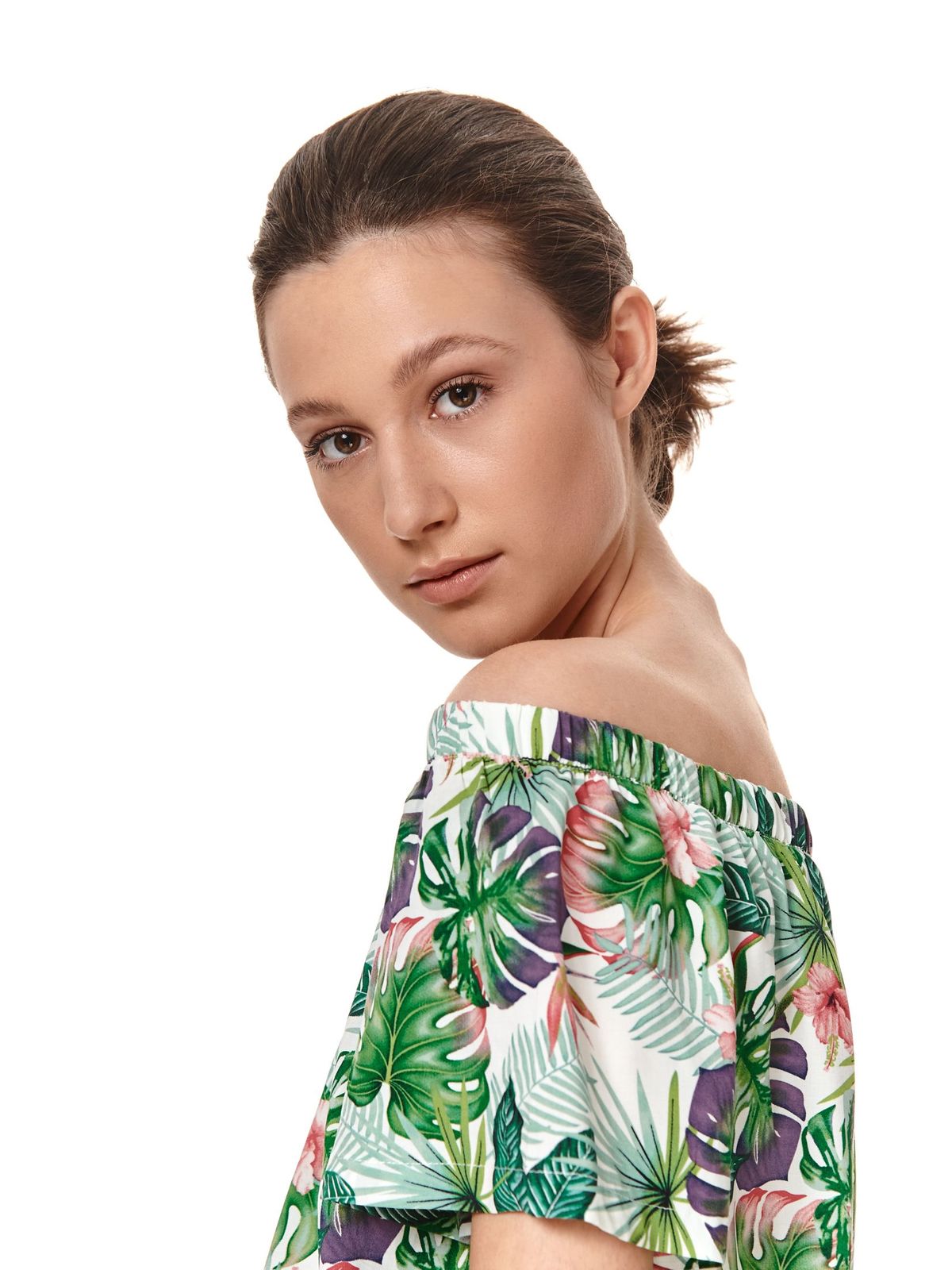 Дамски топ с тропически принт | Trendo.bg