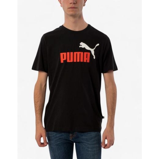 PUMA Essentials+ Двуцветна Лого Тениска в Черно | Trendo.bg
