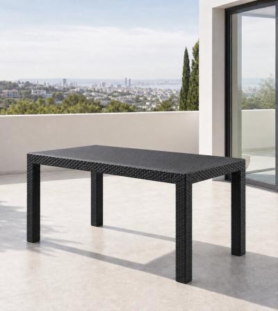 Ратанов комплект Milano Garden с маса и 6 стола, черен — миниатюра 5
