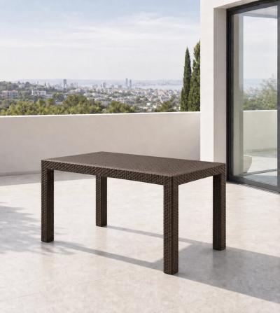 Ратанов комплект Milano Garden с маса и 6 стола, кафяв — миниатюра 3
