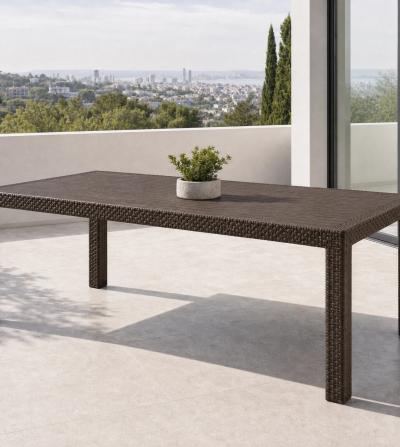 Ратанов комплект Milano Garden с маса и 6 стола, кафяв — миниатюра 2