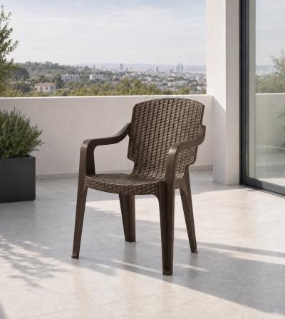 Ратанов комплект Milano Garden с маса и 6 стола, кафяв — миниатюра 5