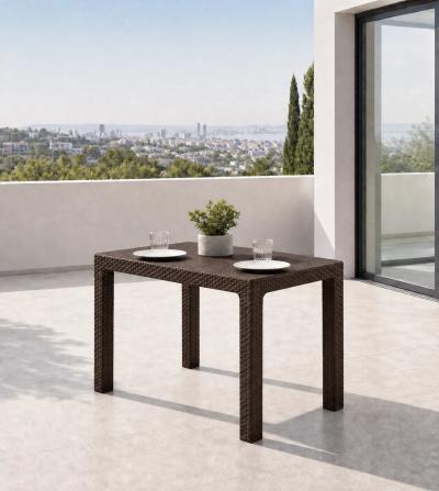 Ратанов комплект Milano Garden с маса и 6 стола, кафяв — миниатюра 4