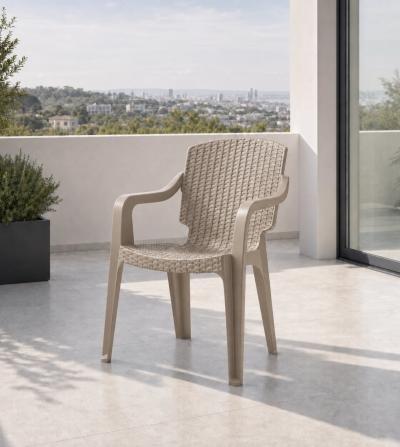 Ратанов комплект Milano Garden с маса и 6 стола, капучино — миниатюра 6