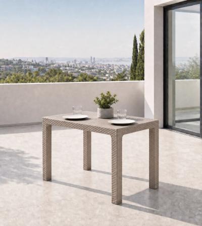 Ратанов комплект Milano Garden с маса и 6 стола, капучино — миниатюра 2