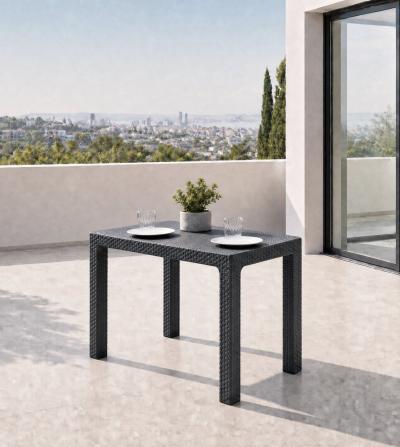 Ратанов комплект Milano Garden с маса и 6 стола, антрацит — миниатюра 2